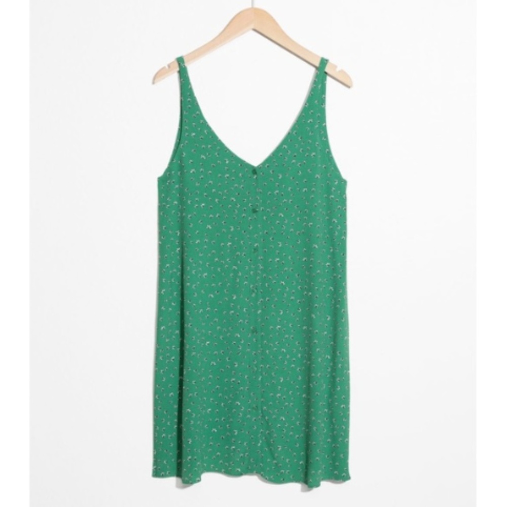 & Other Stories Ditsy Button Down Shift Dress